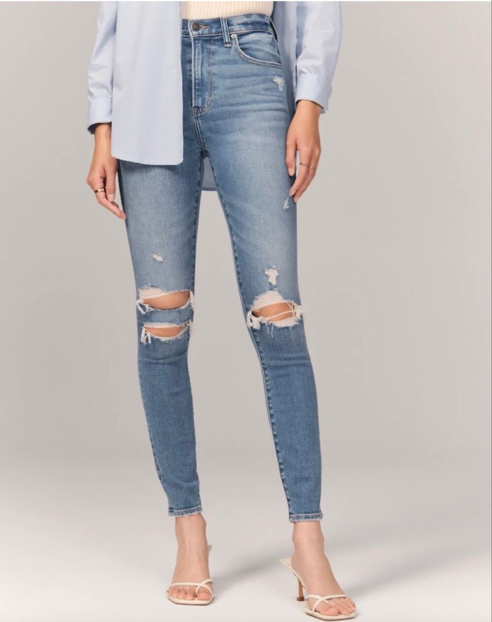 Abercrombie & Fitch The Skinny High Rise Jean Distressed Womens Size 6/28